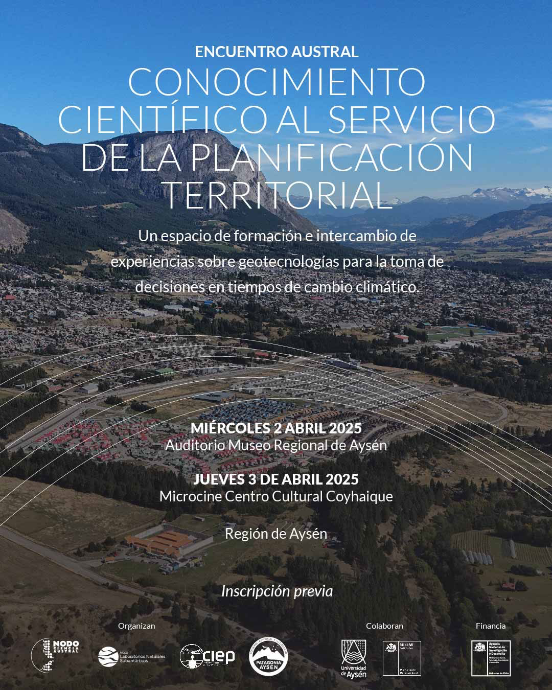 afiche encuentro austral ciencia y planificación territorial