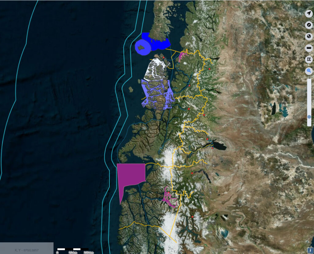vista satelital del borde costero